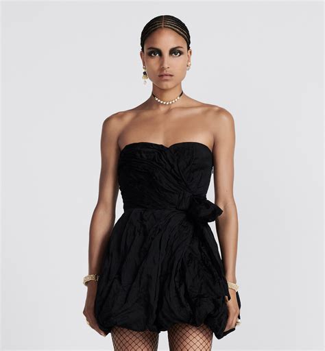 duchesse satin square neck dress dior|Bustier Dress Black Technical Cotton Duchesse .